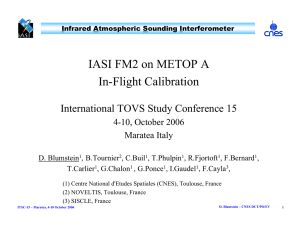 IASI FM2 on METOP A In-Flight Calibration International TOVS Study Conference 15