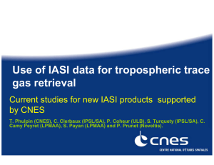 Use of IASI data for tropospheric trace gas retrieval by CNES