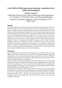 – implication for the From TOVS to ATOVS based ozone monitoring