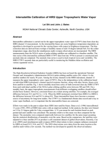 Intersatellite Calibration of HIRS Upper Tropospheric Water Vapor  Abstract