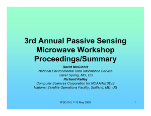 3rd Annual Passive Sensing Microwave Workshop Proceedings/Summary