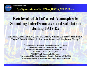 Retrieval with Infrared Atmospheric Sounding Interferometer and validation during JAIVEx
