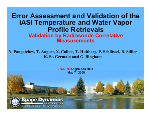Error Assessment and Validation of the IASI Temperature and Water Vapor