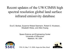 Recent updates of the UW/CIMSS high spectral resolution global land surface