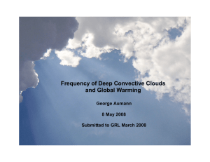 Frequency of Deep Convective Clouds and Global Warming George Aumann 8 May 2008