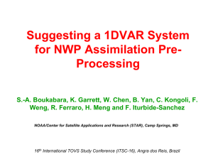 Suggesting a 1DVAR System for NWP Assimilation Pre- Processing