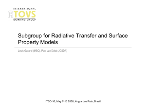 Subgroup for Radiative Transfer and Surface Property Models
