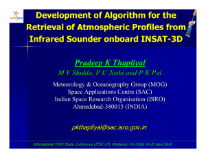 Development of Algorithm for the Retrieval of Atmospheric Profiles from -