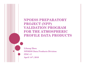 NPOESS PREPARATORY PROJECT (NPP) VALIDATION PROGRAM FOR THE ATMOSPHERIC