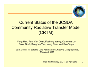 Current Status of the JCSDA Community Radiative Transfer Model (CRTM)