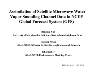 Assimilation of Satellite Microwave Water Vapor Sounding Channel Data in NCEP