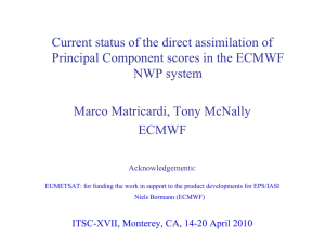 Current status of the direct assimilation of NWP system