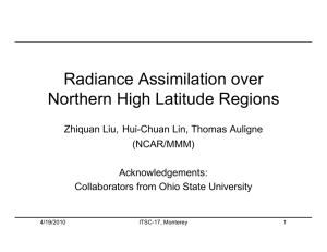 Radiance Assimilation over Northern High Latitude Regions