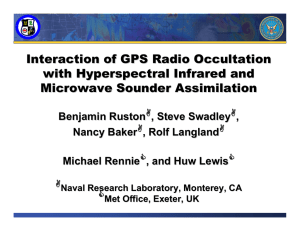 Interaction of GPS Radio Occultation with Hyperspectral Infrared and