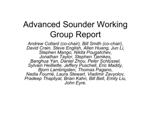 Advanced Sounder Working Group Report