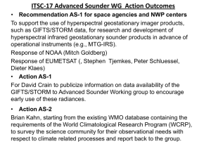 ITSC-17 Advanced Sounder WG  Action Outcomes