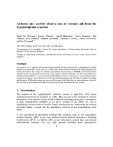 Airborne and satellite observations of volcanic ash from the Eyjafjallajökull eruption
