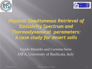DIFA, University of Basilicata, Italy Guido Masiello and Carmine Serio