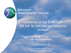 Validation of the EUMETSAT OSI SAF 50 GHz sea ice emissivity product