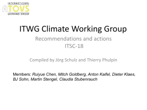 ITWG Climate Working Group Recommendations and actions ITSC-18