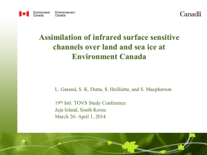 Assimilation of infrared surface sensitive Environment Canada
