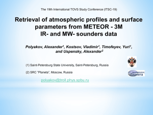Retrieval of atmospheric profiles and surface parameters from METEOR-3M IR- and MW-sounders data