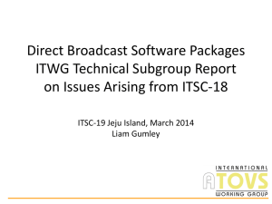 Direct Broadcast Software Packages ITWG Technical Subgroup Report
