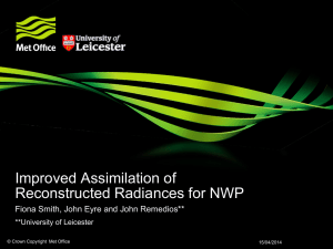 Improved Assimilation of Reconstructed Radiances for NWP