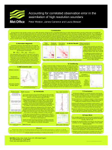 Accounting for correlated observation error in the 1) Introduction