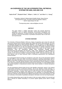 AN OVERVIEW OF THE UW HYPERSPECTRAL RETRIEVAL Nadia Smith , Elisabeth Weisz