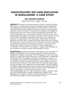 PARTICIPATORY HIV/AIDS EDUCATION IN BANGLADESH: A CASE STUDY Ane Aamodt Aadland