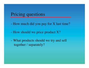 Pricing questions