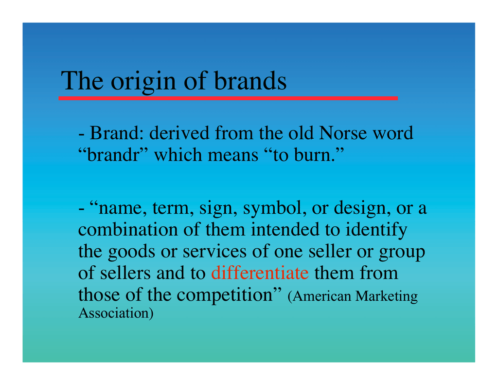 Brand - Origin