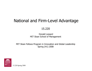 National and Firm-Level Advantage 15.220