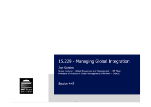 15.229 - Managing Global Integration  Joe Santos
