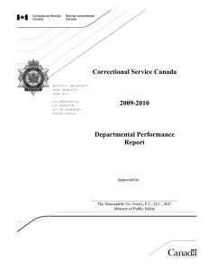 Correctional Service Canada 2009-2010 Departmental Performance