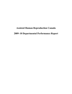 Assisted Human Reproduction Canada 2009–10 Departmental Performance Report