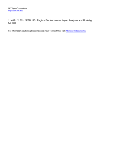 11.482J / 1.825J / ESD.193J Regional Socioeconomic Impact Analyses and... MIT OpenCourseWare rials or our Terms of Use, visit: .