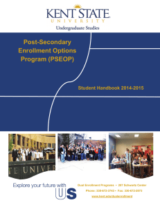 Post-Secondary Enrollment Options Program (PSEOP) Student Handbook 2014-2015