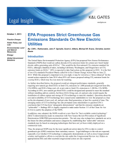 EPA Proposes Strict Greenhouse Gas Emissions Standards On New Electric Utilities