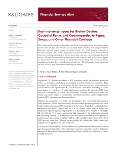 Financial Services Alert Key Insolvency Issues for Broker-Dealers,