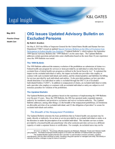 OIG Issues Updated Advisory Bulletin on Excluded Persons