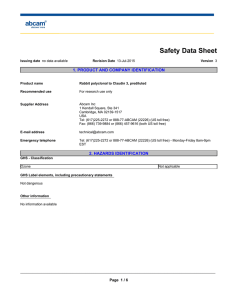 Safety Data Sheet 1. PRODUCT AND COMPANY IDENTIFICATION