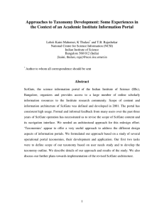 Approaches to Taxonomy Development: Some Experiences in