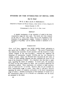 STUDIES ON THE HYDROLYSIS OF METAL IONS Part II—Nickel