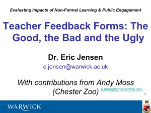 Teacher Feedback Forms: The Good, the Bad and the Ugly
