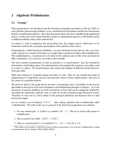 2  Algebraic Preliminaries 2.1  Groups