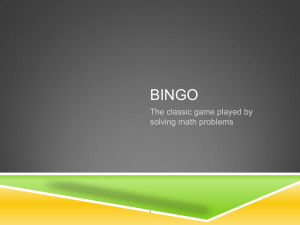 BINGO The classic game played by solving math problems 1