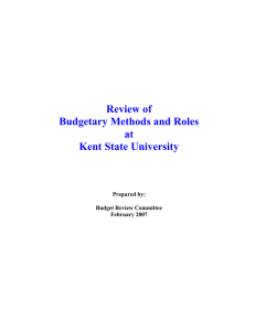 Review of Budgetary Methods and Roles at