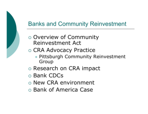 Banks and Community Reinvestment